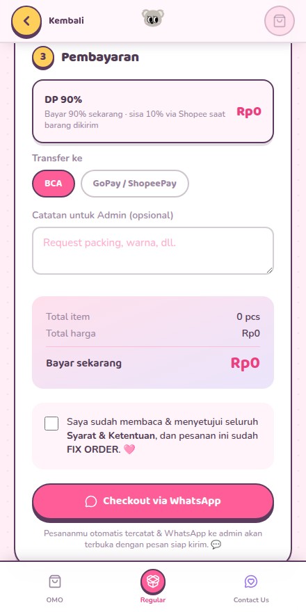 Sajangneeds × Kiyoo — Payment & checkout
