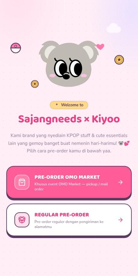 Sajangneeds ร Kiyoo โ Pre-order website ยท Merch brand