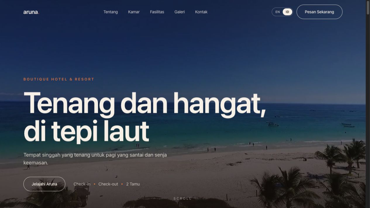 Preview website Aruna Hotel & Resort