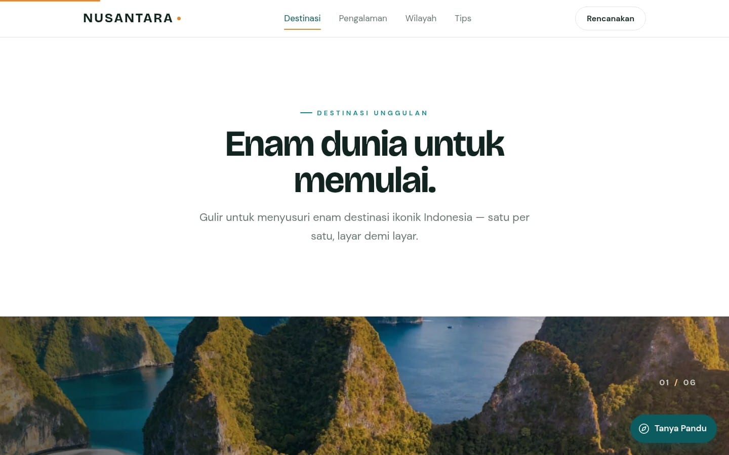 Nusantara — Pinned destination gallery